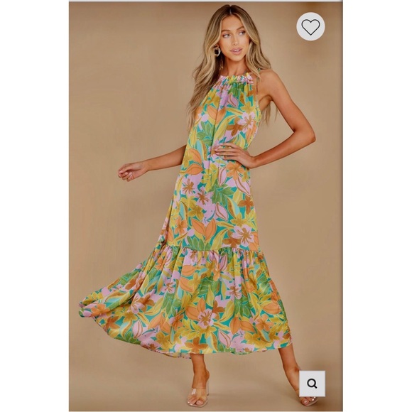 LAROQUE SULLIVAN DRESS IN MALIBU FLORAL COLORFUL SLEEVELESS PULLOVER MAXI DRESS - Picture 8 of 15